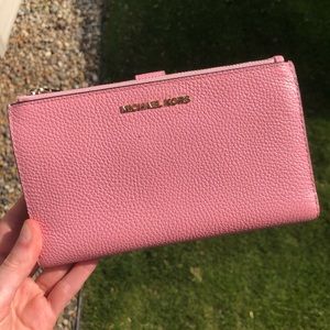 Pink Michael Kors Leather Wallet/Wristlet